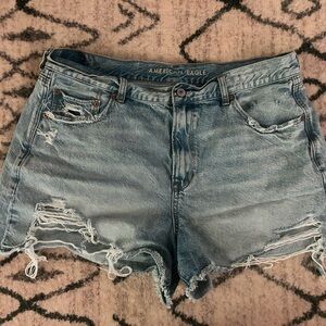 American Eagle Outfitters Light Blue Distressed Jean Shorts